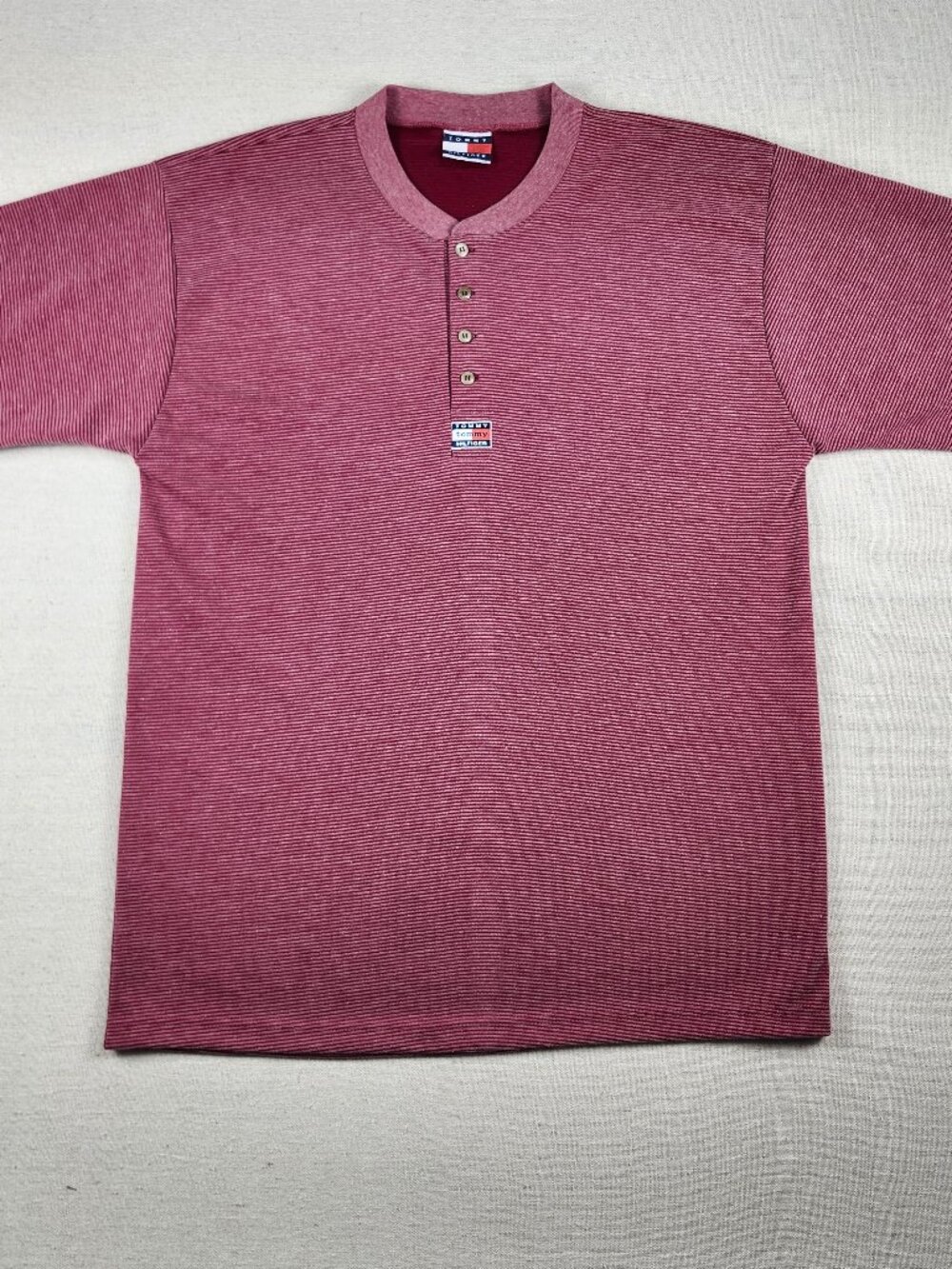Vintage Y2K Tommy Hilfiger Men's Large Striped Short Sleeve Pullover Polo